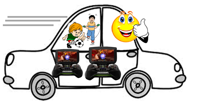 Two boys on a 20-hour car trip with two NVIDIA Shield gaming consoles 